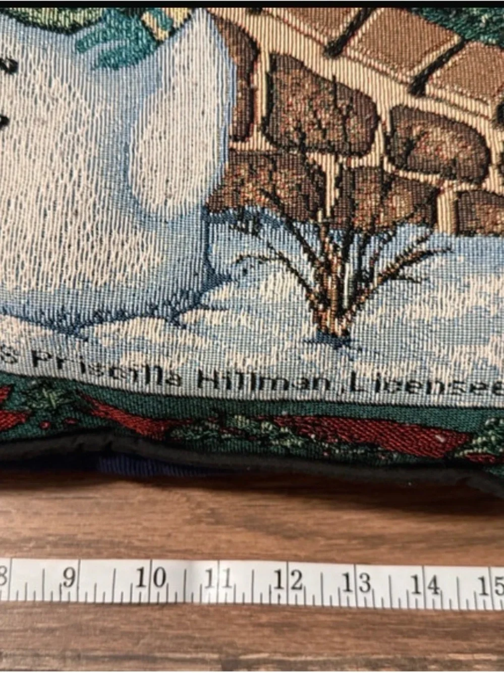 Vintage 1998 Priscilla Hillman designed Enesco Winter Bear themed Pillow